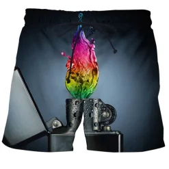 Men's Graphic Skull Print Swim Trunks Swim Shorts Board Shorts Mid Waist Streetwear Hawaiian Designer Casual Daily Holiday with Mesh lining Elastic Waist Drawstring Designer Clothing Apparel