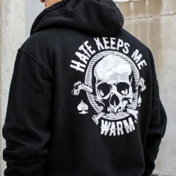 Men's Graphic Skull Print Hoodie Hoodies Sweatshirt Streetwear Cool Long Sleeve Hooded Going out Streetwear Black Front Pocket Winter Fall & Winter Designer