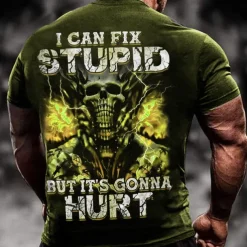 Men's Graphic Skull T shirt Halloween Shirt Tee Short Sleeve T shirt 3D Print Crew Neck Shirt Vintage Fashion Designer Outdoor Casual Daily Black Navy Blue Blue Spring & Summer Clothing Apparel S M L