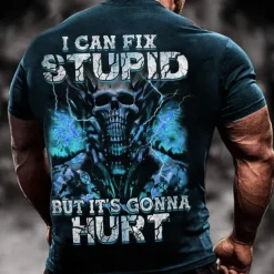 Men's Graphic Skull T shirt Halloween Shirt Tee Short Sleeve T shirt 3D Print Crew Neck Shirt Vintage Fashion Designer Outdoor Casual Daily Black Navy Blue Blue Spring & Summer Clothing Apparel S M L