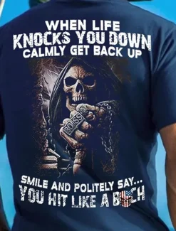 Men's Graphic Skull T shirt Tee Short Sleeve T shirt 3D Print Crew Neck Shirt Vintage Fashion Designer Outdoor Casual Daily Black Blue Army Green Spring & Summer Clothing Apparel S M L XL 2XL 3XL