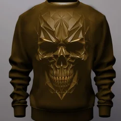 Men's Graphic Skulls Sweatshirts Golf Pullover Sweatshirt Long Sleeve Sweatshirt Crew Neck Fashion Daily Casual 3D Print Vacation Holiday Going out Print Spring & Fall