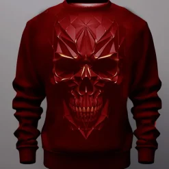 Men's Graphic Skulls Sweatshirts Golf Pullover Sweatshirt Long Sleeve Sweatshirt Crew Neck Fashion Daily Casual 3D Print Vacation Holiday Going out Print Spring & Fall