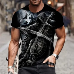 Men's Graphic Skulls T Shirt Tee Short Sleeve T shirt 3D Print Crew Neck Shirt Vintage Fashion Designer Outdoor Casual Daily 1 2 3 Spring & Summer Clothing Apparel S M L XL 2XL 3XL 4XL