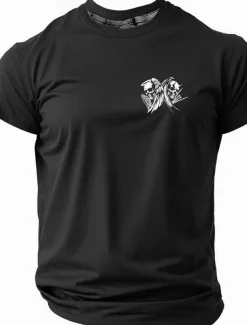 Men's Graphic Skulls T shirt Tee Retro Shirts Short Sleeve T shirt 3D Print Crew Neck Shirt Vintage Fashion Designer Outdoor Casual Daily Black Blue Brown Spring & Summer Clothing Apparel S M L XL