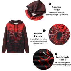 Men's Graphic Spiders Spider web Hoodie Hoodies Sweatshirt Fashion Daily Long Sleeve Hooded Vacation Sports Outdoor Holiday #1 #2 Print Front Pocket Spring & Fall Designer