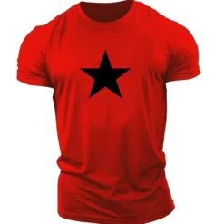Men's Graphic Star T Shirt Casual Style 100% Cotton Short Sleeve Graphic Shirt Black / Red Red / White Black / Gray Comfortable Tee Casual Sports Fashion Designer Clothing
