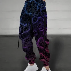 Men's Graphic Sweatpants Joggers Pants Trousers Mid Waist Drawstring Elastic Waist Casual Outdoor Street Dailywear Pocket Spring Fall Winter 3D Print Black