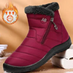 Men's Gray Winter Boots with Zipper Closure, Warm Fleece Lining, and Waterproof Design – Ideal for Outdoor Activities in Cold Weather