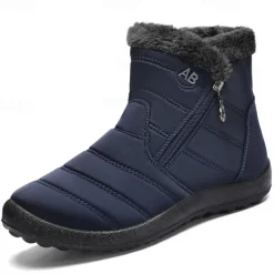 Men's Gray Winter Boots with Zipper Closure, Warm Fleece Lining, and Waterproof Design – Ideal for Outdoor Activities in Cold Weather