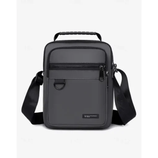 Men's Green Crossbody Messenger Bag with Multiple Zippered Pockets - Durable and Stylish for Everyday and Travel Use