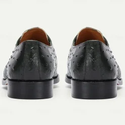 Men's Green Genuine Leather Oxford Shoes – Luxury Crocodile Pattern Lace-Up Dress Shoes for Kentucky Derby & Weddings