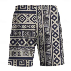 Men's Grid / Plaid Geometric Pattern Swim Trunks Swim Shorts Board Shorts Mid Waist Vintage Fashion Designer Casual Daily Holiday Pocket Drawstring Elastic Waist Designer Clothing Apparel