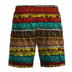 Men's Grid / Plaid Geometric Pattern Swim Trunks Swim Shorts Board Shorts Mid Waist Vintage Fashion Designer Casual Daily Holiday Pocket Drawstring Elastic Waist Designer Clothing Apparel