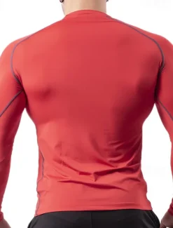 Men's Gym Shirt Fitness Shirt Long Sleeve Shirt Crew Neck Long Sleeve Sports & Outdoor Vacation Going out Casual Daily Quick dry Breathable Soft Plain Black / White Black Activewear Fashion Sport