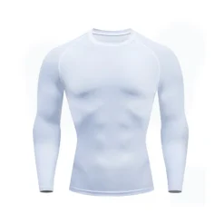 Men's Gym Shirt Sports T-Shirt Crew Neck Long Sleeve Sports & Outdoor Fitness Gym Soft Plain Black White Activewear Fashion Sport