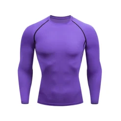 Men's Gym Shirt Sports T-Shirt Crew Neck Long Sleeve Sports & Outdoor Fitness Gym Soft Plain Black White Activewear Fashion Sport