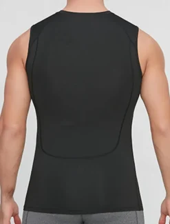 Men's GYM Tank Compression Tank Fitness Tank Men Tops Tank Crew Neck Sleeveless Sports & Outdoor Vacation Going out Casual Daily Gym Quick dry Breathable High Elasticity Soft Plain Black Yellow