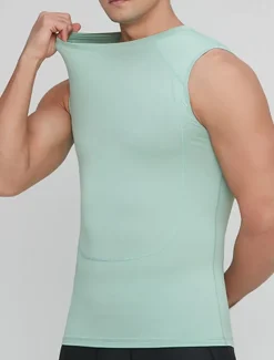 Men's GYM Tank Compression Tank Fitness Tank Men Tops Tank Crew Neck Sleeveless Sports & Outdoor Vacation Going out Casual Daily Gym Quick dry Breathable High Elasticity Soft Plain Black Yellow