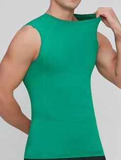 Men's GYM Tank Compression Tank Fitness Tank Men Tops Tank Crew Neck Sleeveless Sports & Outdoor Vacation Going out Casual Daily Gym Quick dry Breathable High Elasticity Soft Plain Black Yellow