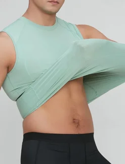 Men's GYM Tank Compression Tank Fitness Tank Men Tops Tank Crew Neck Sleeveless Sports & Outdoor Vacation Going out Casual Daily Gym Quick dry Breathable High Elasticity Soft Plain Black Yellow