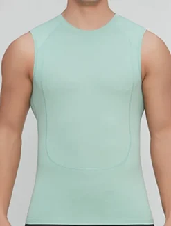 Men's GYM Tank Compression Tank Fitness Tank Men Tops Tank Crew Neck Sleeveless Sports & Outdoor Vacation Going out Casual Daily Gym Quick dry Breathable High Elasticity Soft Plain Black Yellow