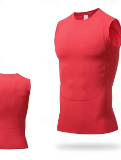 Men's GYM Tank Compression Tank Fitness Tank Men Tops Tank Crew Neck Sleeveless Sports & Outdoor Vacation Going out Casual Daily Gym Quick dry Breathable High Elasticity Soft Plain Black Yellow