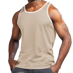 Men's Gym Tank Top Basketball Jersey Mesh Classic Sleeveless Singlet Athletic Athleisure Breathable Quick Dry Moisture Wicking Soft Fitness Gym Workout Basketball Sportswear Activewear Solid Colored