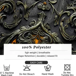 Men's Halloween Costumes Day of the Dead Button Up Shirt Long Sleeve Dark Party Evening Wear Business Daily Fall Winter Spring & Summer Shirt Collar Button Up 3D Print Red Purple Orange Green Dark