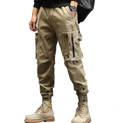 Men's Harem Hip Hop Techwear Streetwear Tactical Joggers Cargo Pants Casual Functional Overalls Jeans Trousers Green