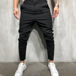 Men's Harem Trousers Jogger Pants Baggy Plain Breathable Lightweight Full Length Casual Daily Cotton Hip-Hop Smart Casual ArmyGreen Black Micro-elastic