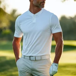 Men's Henley Shirt Short Sleeve Shirt Tee Top Short Sleeve Henley Summer Solid Color Daily Casual Street Style Buttons Outdoor Street Causal Black White Top Tee for Men