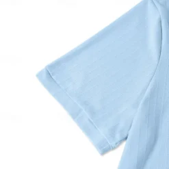 Men's Henley Shirt Short Sleeve Shirt Ribbed Knit tee Tee Top Short Sleeve Solid Color Daily Hawaiian Buttons Henley Outdoor Street Causal Summer Light Blue White Brown Henley T-Shirt