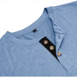 Men's Henley Shirt Tee Long Sleeve Shirt Plain Henley Casual Holiday Long Sleeve Button-Down Clothing Apparel Cotton Blend Fashion Designer Comfortable Essential