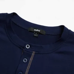 Men's Henley Shirt Tee Top Short Sleeves Plain Fashion Designer Basic Pocket Henley Vacation Street Going out Summer Apricot Black White Henley T-Shirt