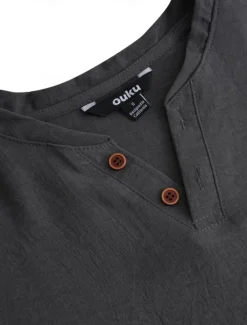 Men's Henley Shirt Tee Top Plain V Neck Street Vacation Short Sleeves Clothing Apparel Fashion Designer Basic