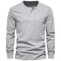 Men's Henley Shirt T-shirt Suits Tracksuit Tennis Shirt Long Sleeve Henley Spring & Fall Plain Gymnatics Casual 2 Piece Vacation Daily Wear Activewear Black White Navy Blue Top Tee for Men