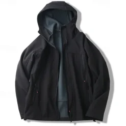 Men's Hiking Fleece Jacket Winter Outdoor Thermal Warm Fleece Lining Waterproof Windproof Fleece Jackets Full Zip Climbing Camping / Hiking / Caving Traveling Black Army Green Navy Blue Orange