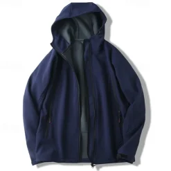 Men's Hiking Fleece Jacket Winter Outdoor Thermal Warm Fleece Lining Waterproof Windproof Fleece Jackets Full Zip Climbing Camping / Hiking / Caving Traveling Black Army Green Navy Blue Orange