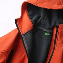 Men's Hiking Fleece Jacket Winter Outdoor Thermal Warm Fleece Lining Waterproof Windproof Fleece Jackets Full Zip Climbing Camping / Hiking / Caving Traveling Black Army Green Navy Blue Orange