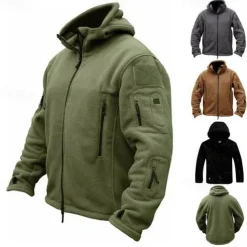 Men's Hiking Fleece Jacket Fleece Winter Outdoor Warm Soft Comfortable Fleece Jackets Full Zip Camping / Hiking / Caving Traveling Winter Sports Black Army Green Khaki Grey
