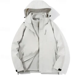 Men's Hiking Fleece Jacket Winter Outdoor Waterproof Warm Soft Comfortable Fleece Jackets Full Zip Camping / Hiking / Caving Traveling Winter Sports Black Ivory Pink Blue Light Purple