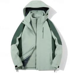 Men's Hiking Fleece Jacket Winter Outdoor Waterproof Warm Soft Comfortable Fleece Jackets Full Zip Camping / Hiking / Caving Traveling Winter Sports Black Ivory Pink Blue Light Purple