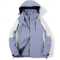 Men's Hiking Fleece Jacket Winter Outdoor Waterproof Warm Soft Comfortable Fleece Jackets Full Zip Camping / Hiking / Caving Traveling Winter Sports Black Ivory Pink Blue Light Purple