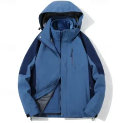 Men's Hiking Fleece Jacket Winter Outdoor Waterproof Warm Soft Comfortable Fleece Jackets Full Zip Camping / Hiking / Caving Traveling Winter Sports Black Ivory Pink Blue Light Purple