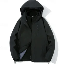 Men's Hiking Fleece Jacket Winter Outdoor Waterproof Warm Soft Comfortable Fleece Jackets Full Zip Camping / Hiking / Caving Traveling Winter Sports Black Ivory Pink Blue Light Purple