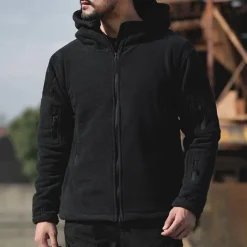 Men's Hiking Fleece Jacket Cotton Winter Outdoor Warm Soft Comfortable Warm Tactical Jacket Sport Fleece Hooded Jacket Winter Adventure Jacket Full Zip Climbing Camping / Hiking / Caving Traveling