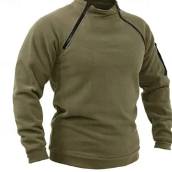 Men's Hiking Fleece Jacket Fleece Winter Outdoor Warm Soft Comfortable Fleece Jackets Full Zip Camping / Hiking / Caving Traveling Winter Sports Dark Grey Forest Green Navy Dark Khaki Light Khaki