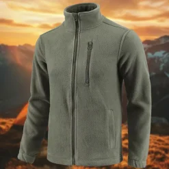 Men's Hiking Fleece Jacket Winter Outdoor Warm Soft Comfortable Warm Tactical Jacket Sport Fleece Hooded Jacket Winter Adventure Jacket Full Zip Climbing Camping / Hiking / Caving Traveling Black