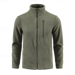 Men's Hiking Fleece Jacket Winter Outdoor Warm Soft Comfortable Warm Tactical Jacket Sport Fleece Hooded Jacket Winter Adventure Jacket Full Zip Climbing Camping / Hiking / Caving Traveling Black